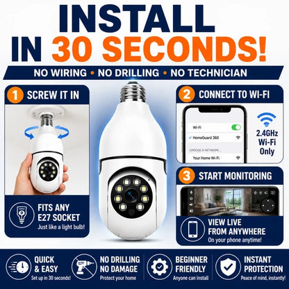 HomeGuard™ 360 Bulb Camera